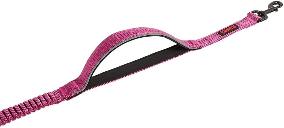 KONG Reflective Shock Absorbing Hands-Free Bungee Dog Leash 6' (Pink)