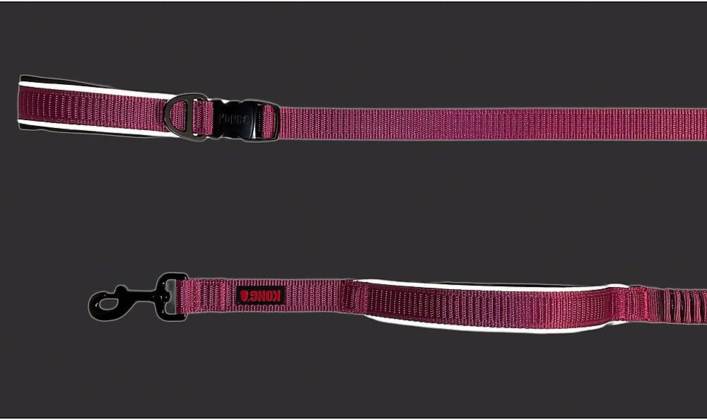 KONG Reflective Shock Absorbing Hands-Free Bungee Dog Leash 6' (Pink)