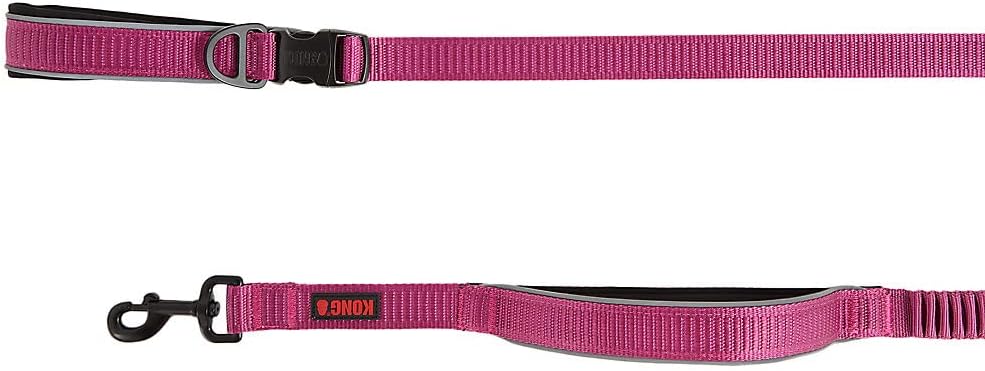 KONG Reflective Shock Absorbing Hands-Free Bungee Dog Leash 6' (Pink)