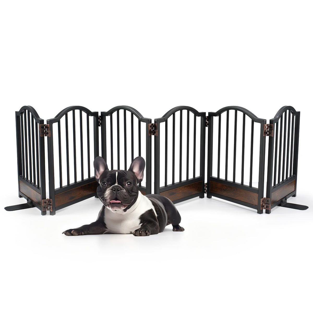 Free Standing Small Dog Gate Indoor, Short Foldable Dog Gate for Stairs