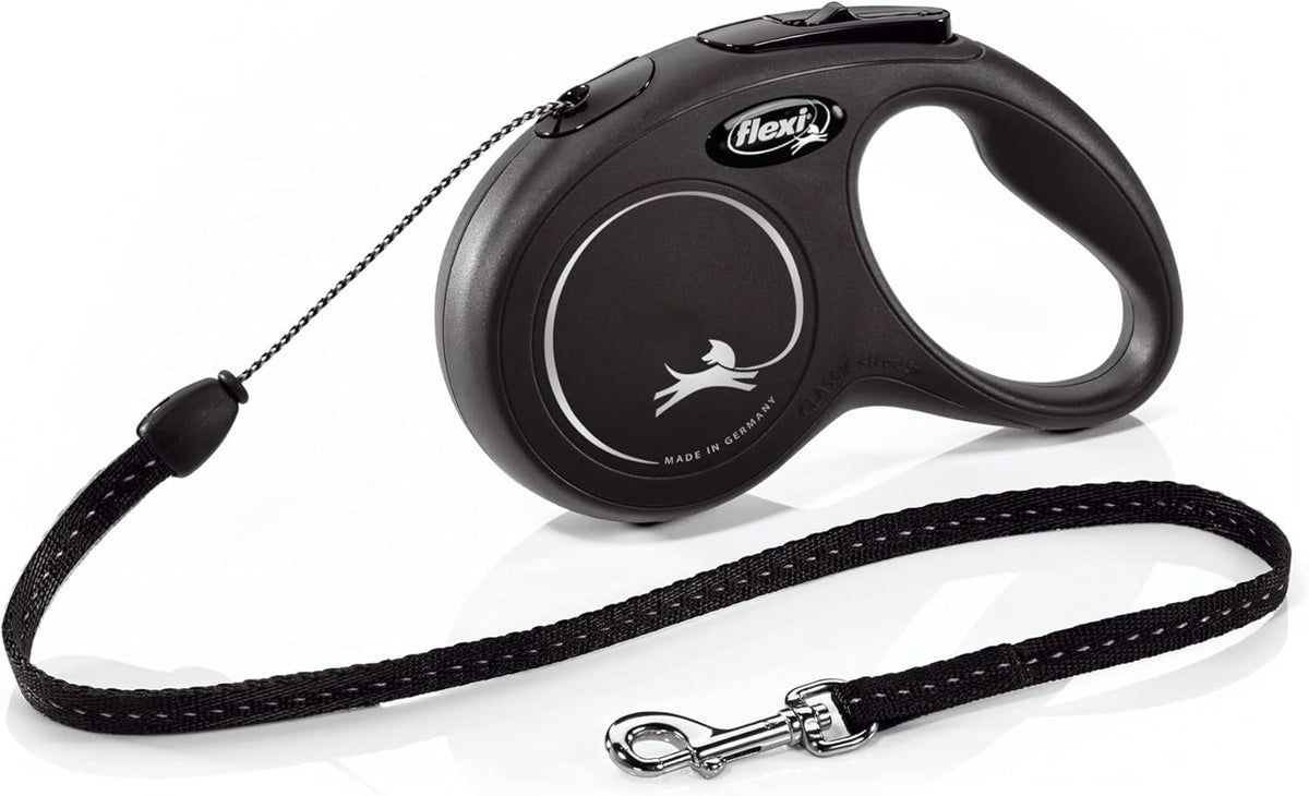 FLEXI® Classic Cord Retractable Dog Leash, Small, 16 ft - Black