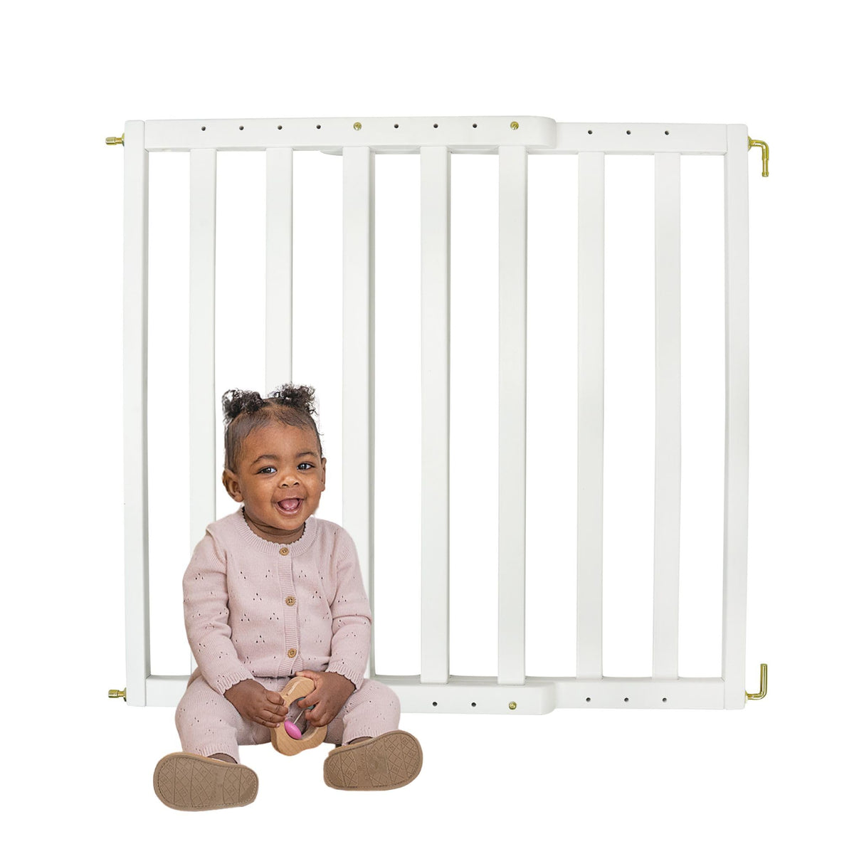 Toddleroo LuxeCraft Wood Baby Gate; 25.25"-39.25" Wide, 30" Tall, Natural