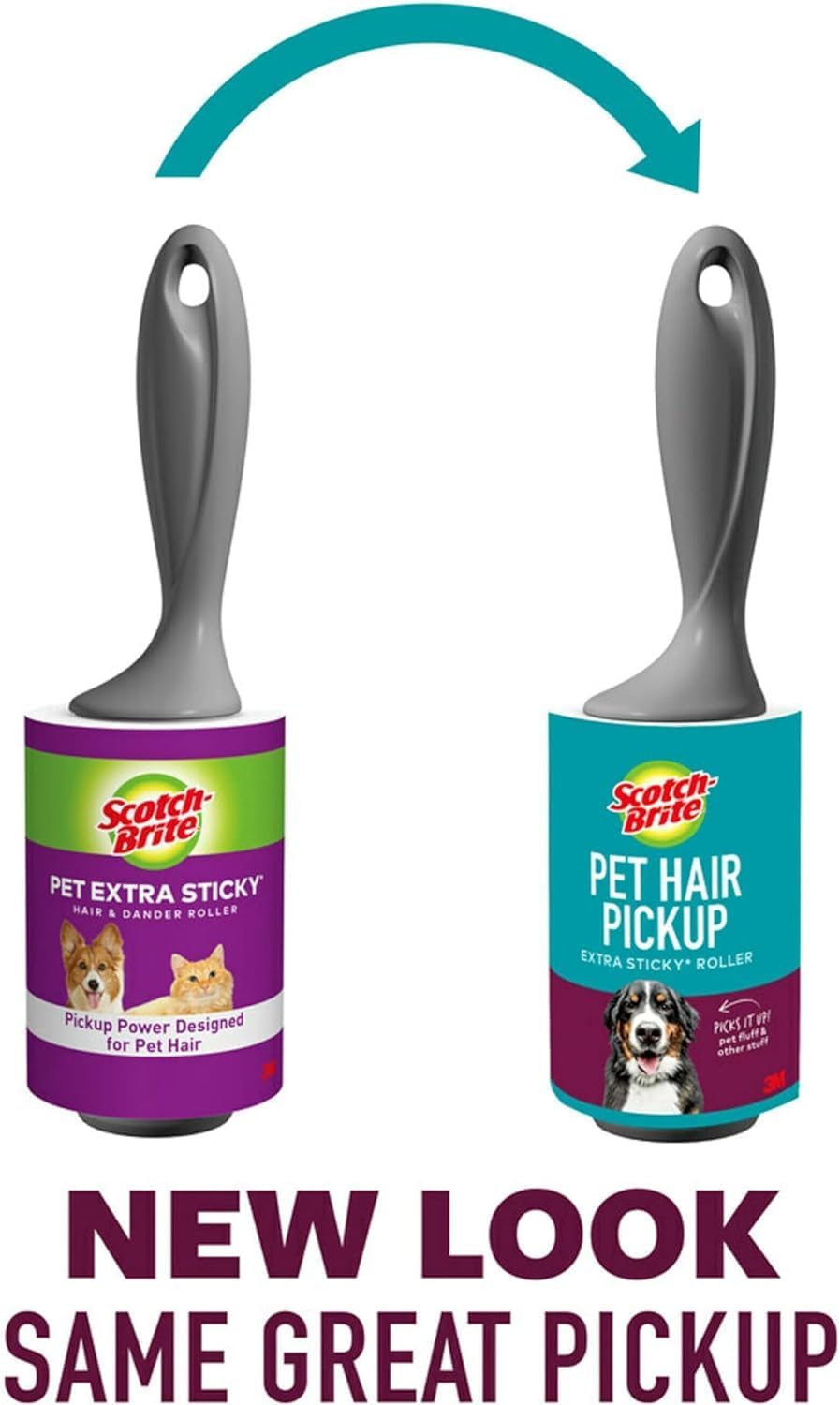 Scotch-Brite Pet Extra Sticky Hair Roller Refill, 3 Rolls, 48 Sheets - Designed for Pet Hair, Easy Tear Sheets, Safe on Fabrics, Total 144 Sheets in Pack, Weiß