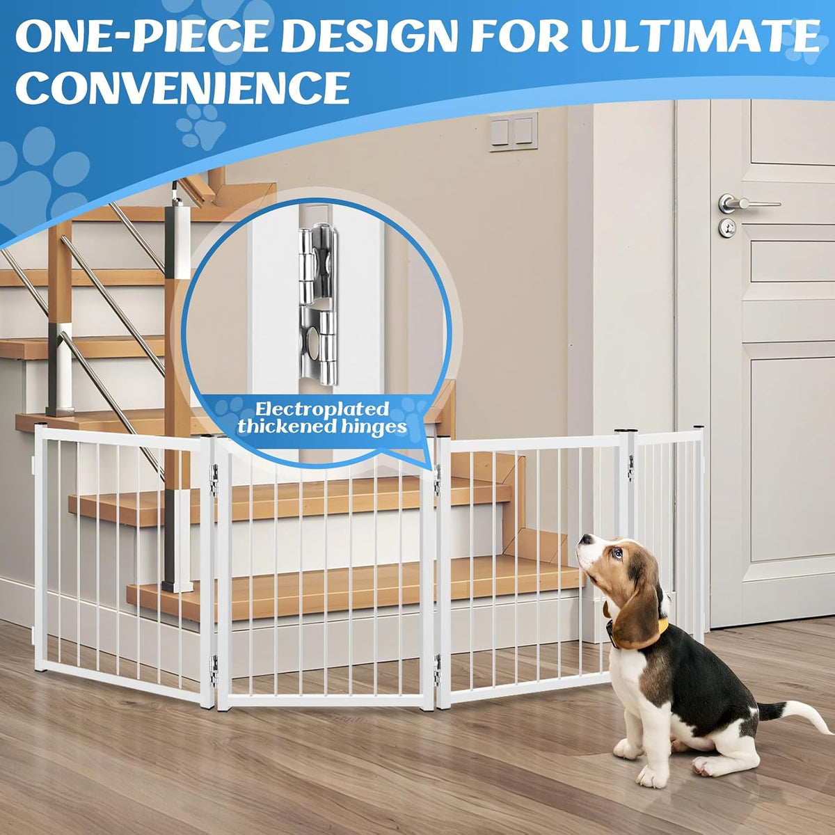 Freestanding Short Dog Gate, 16" Tall Small Pet Gate Easily Step Over
