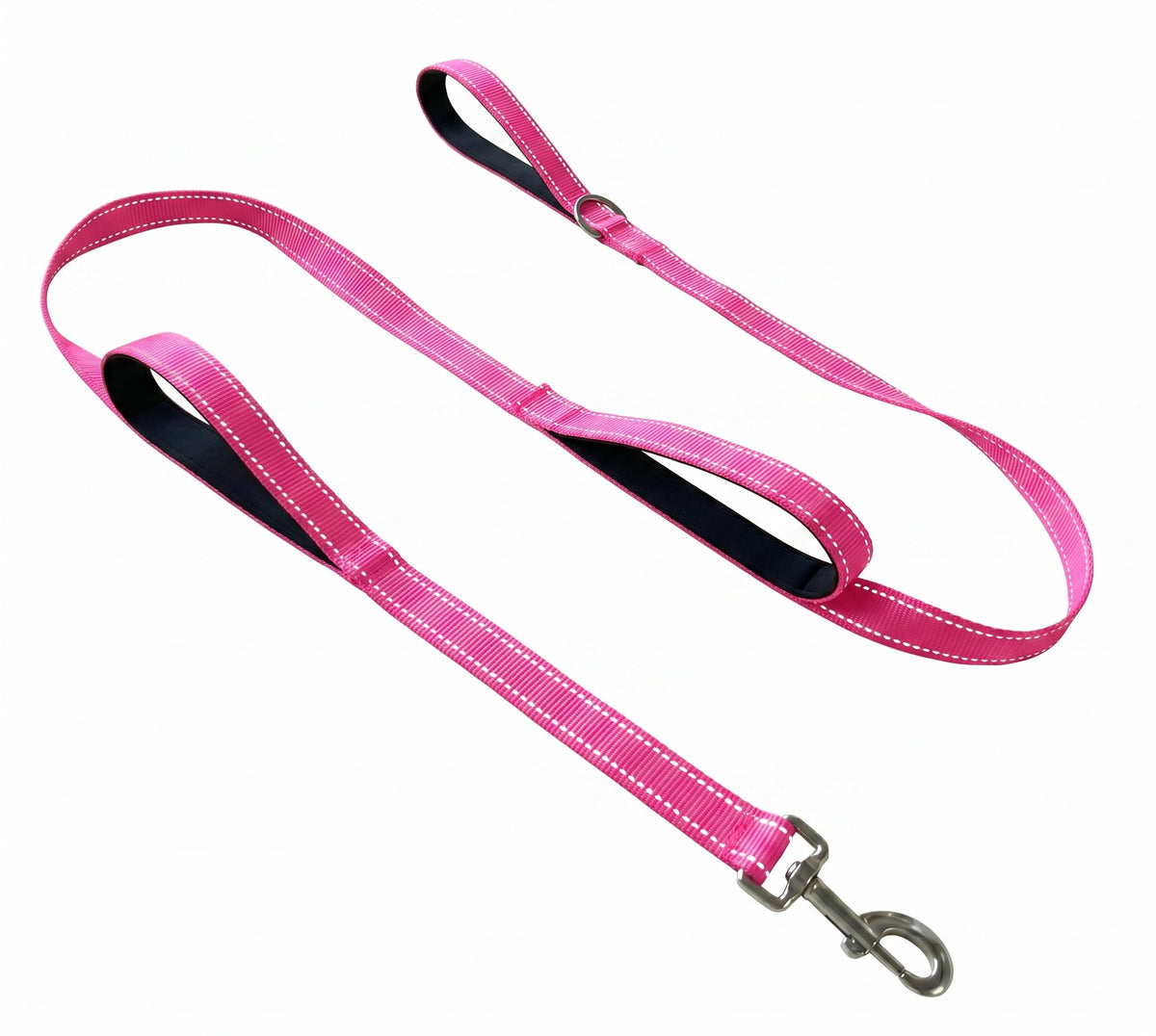 Triple Handle 6 ft Dog Leash with Padded Traffic Handles, Heavy Duty Reflective Walking Lead for Training Control, Strong Nylon Leashes for Medium Large Breed Dogs (Black)