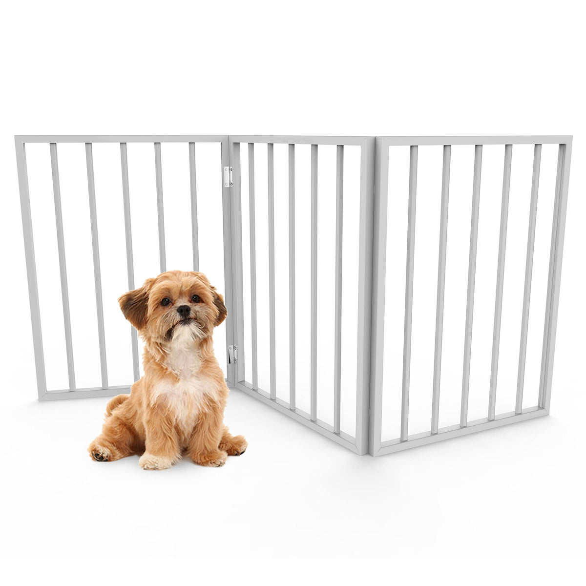 Petmaker Foldable, Free-Standing Wooden Pet Gate- Light Weight, Indoor Barrier for Small Dogs/Cats, Dark Brown, Step Over Doorway Fence, Rich Espresso, 54" X 24" (80-62875)