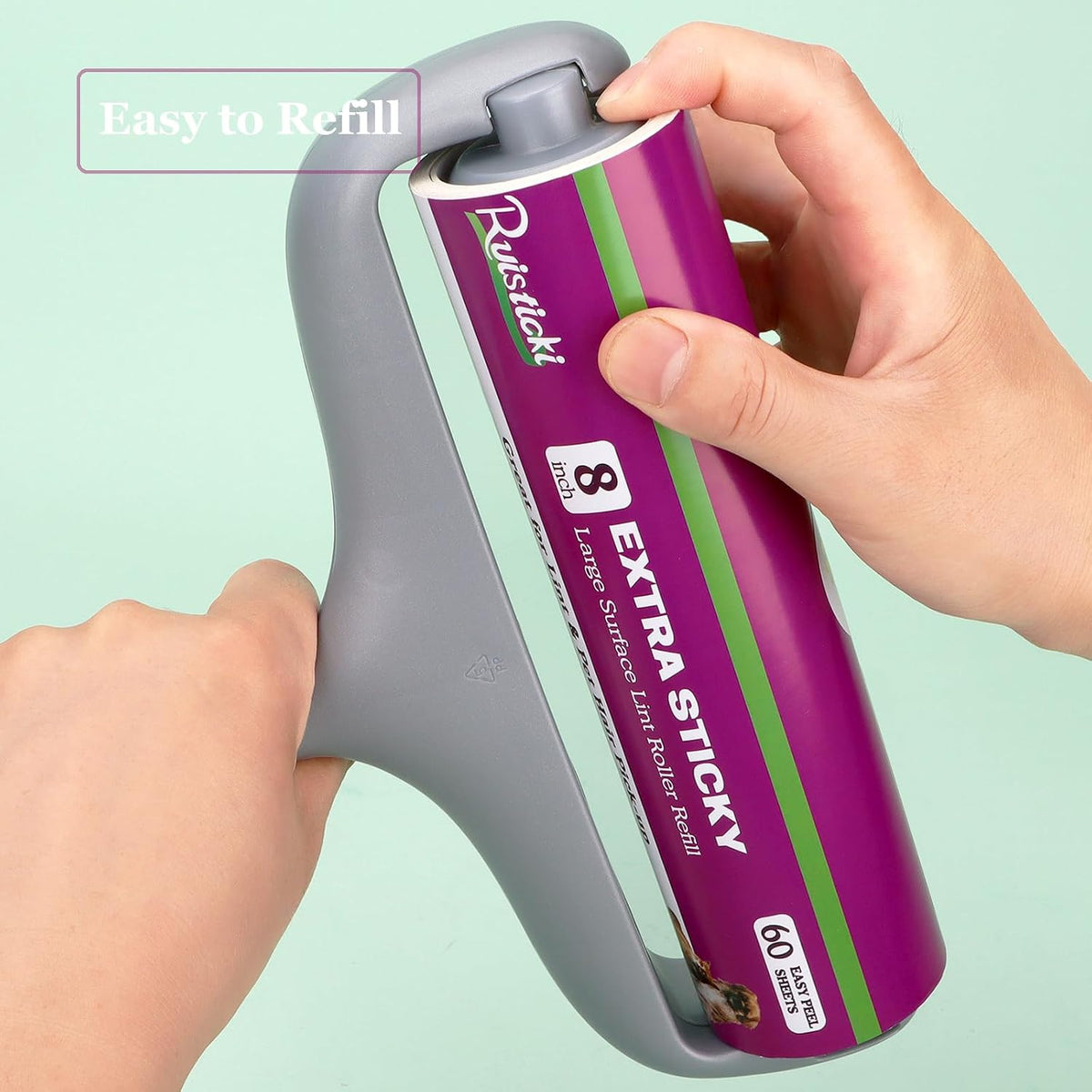 8 inch Lint Roller Refill for Scotch-Brite Pet Extra Sticky Large Surface Roller 50% Stickier Lint Roller Refill, Works Great On Pet Hair, 4 Refills, 60 Sheets per Refill, 240 Sheets Total