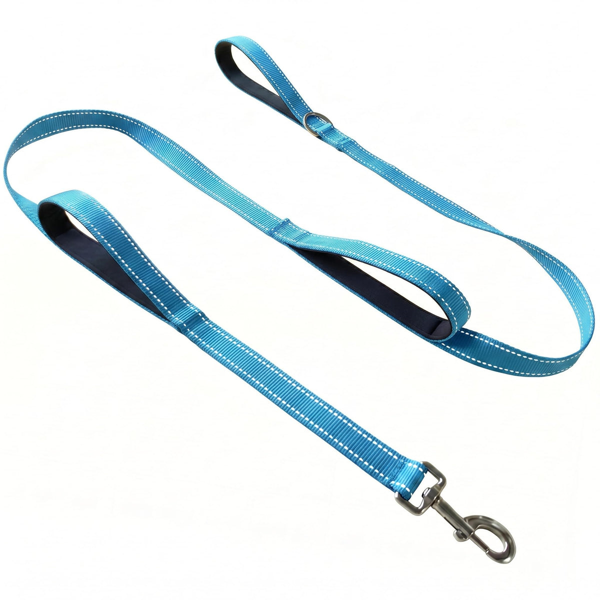 Triple Handle 6 ft Dog Leash with Padded Traffic Handles, Heavy Duty Reflective Walking Lead for Training Control, Strong Nylon Leashes for Medium Large Breed Dogs (Black)