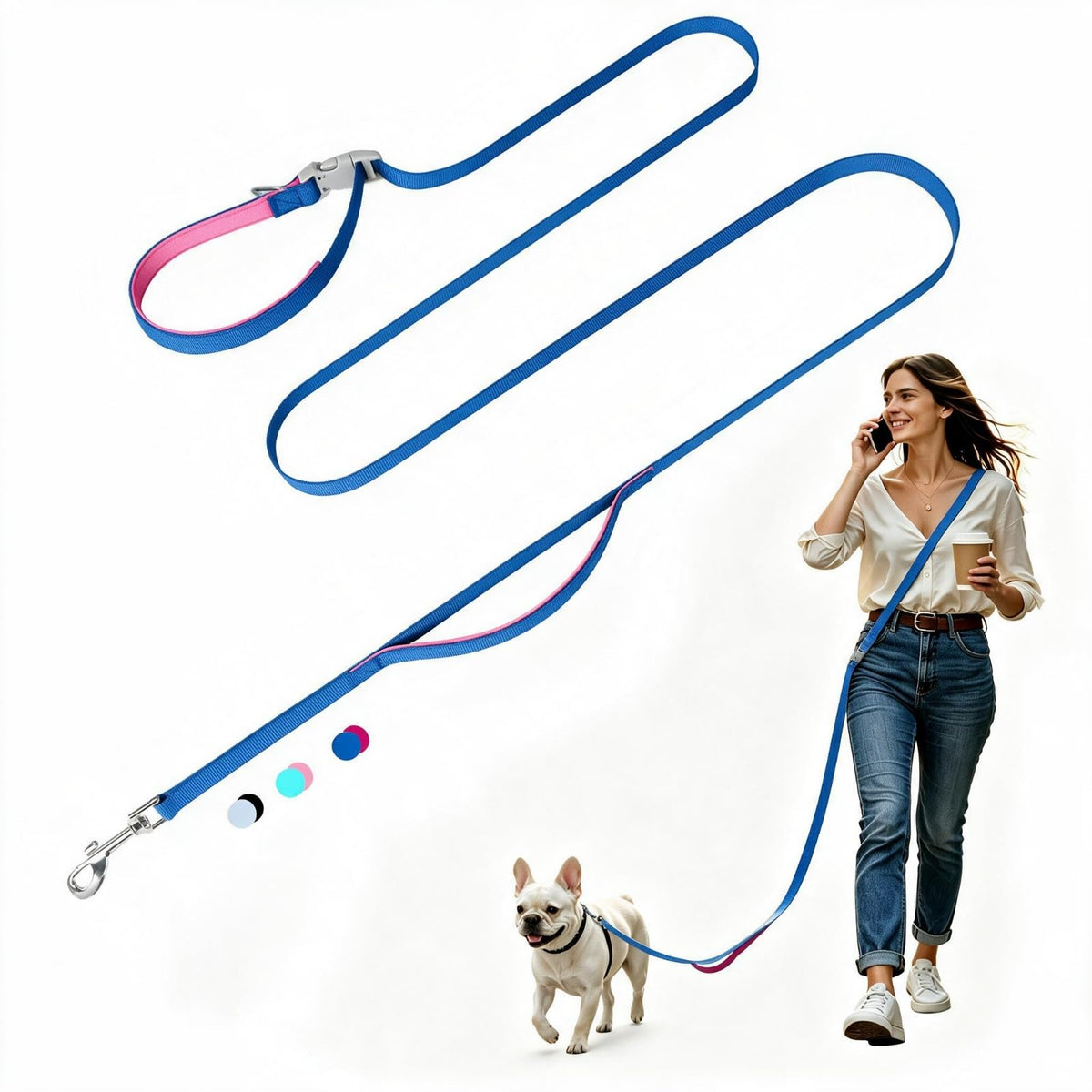 Hands Free Dog Leash, Crossbody Waist Dog Leash, Small Medium Dog Walking