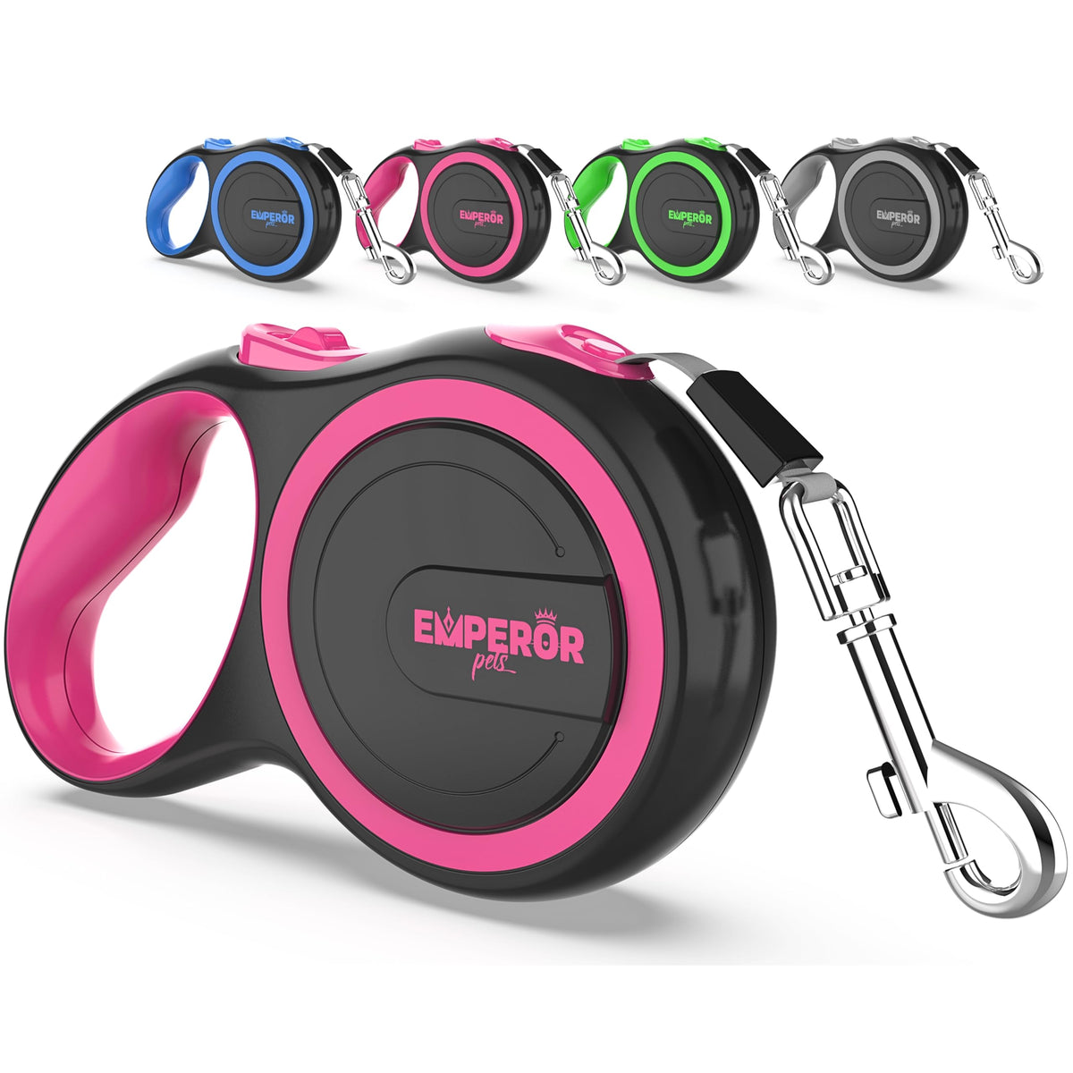 EMPEROR PETS 26.1 ft Retractable Dog Leash, for Dogs 10-110 lbs, Blue