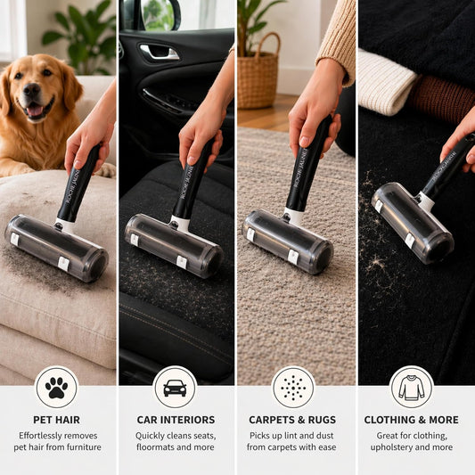 Pet Hair Remover Roller, Reusable Lint Roller for Pet Hair, Cat & Dog Hair Remover for Furniture, Couch, Carpet, Car, Bedding and Clothes, Portable Eco-Friendly Fur Remover