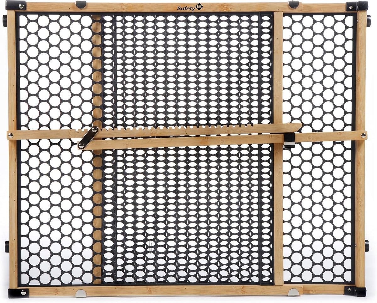 Safety 1st Bamboo Baby Gate for Doorways, No Drill Easy Install, Dog Gates, Fits 28"-42", 24" High, Bamboo and Black