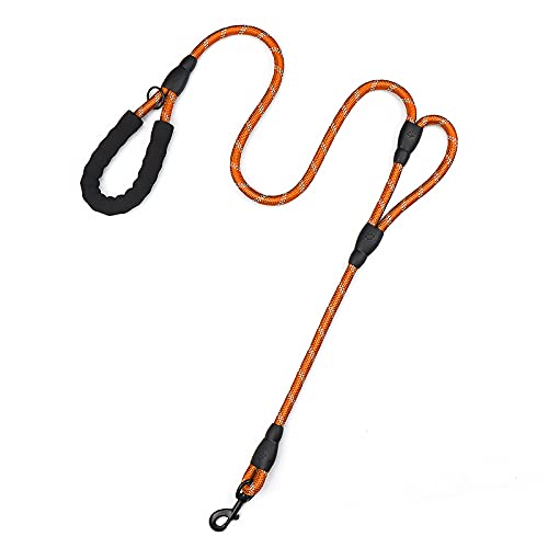 Plutus Pet Rope Dog Leash with Double Handles, 6 FT Long, Reflective