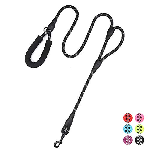 Plutus Pet Rope Dog Leash with Double Handles, 6 FT Long, Reflective