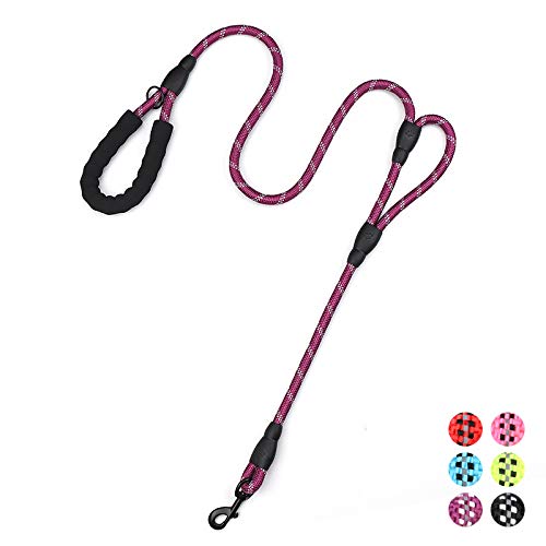 Plutus Pet Rope Dog Leash with Double Handles, 6 FT Long, Reflective