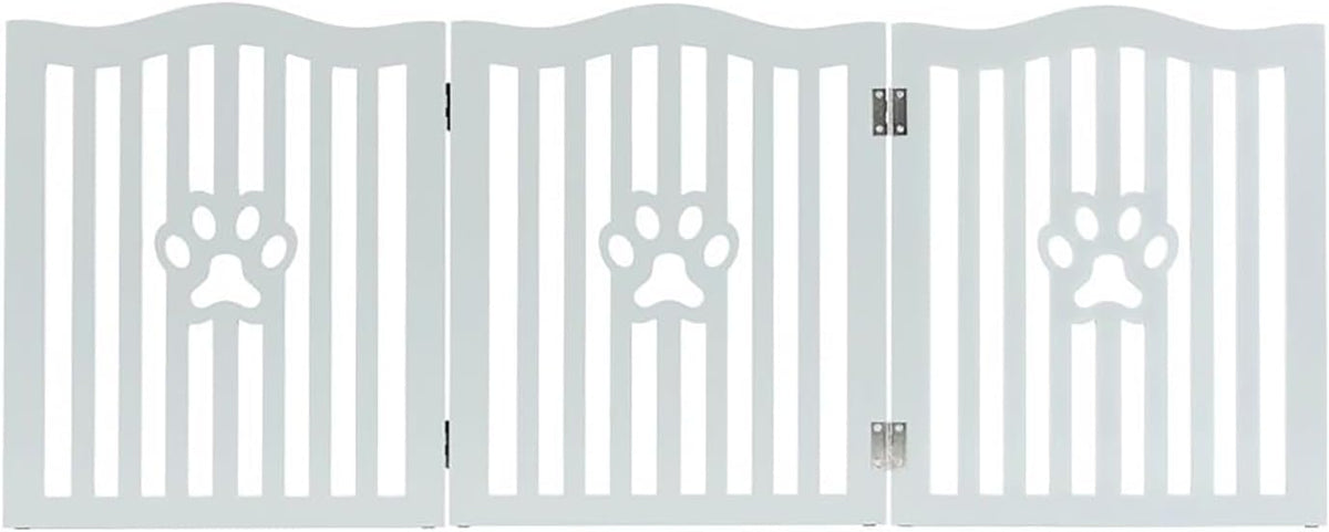 Pet Gate Wooden Free Grey Standing Dog Gate - Foldable