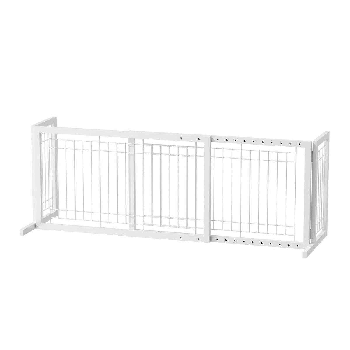 Bonnlo Free Standing Dog Gate, 39" - 68" Wide Pet Gate for Fireplace Stairs Doorways, Wooden Adjustable Pet Fence Indoor, Christmas Tree Gate (Cherry)