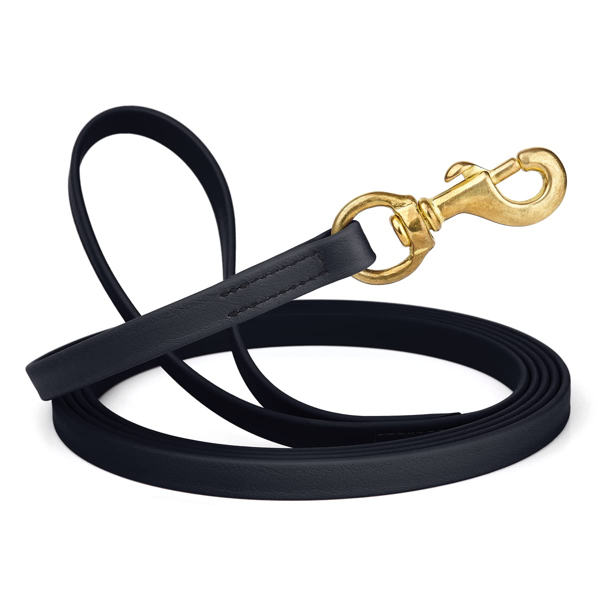 Viper Biothane K9 Working Dog Leash Waterproof Lead for Tracking Training Schutzhund Odor-Proof Long Line with Solid Brass Snap for Puppy Medium and Large Dogs 6ft, Black