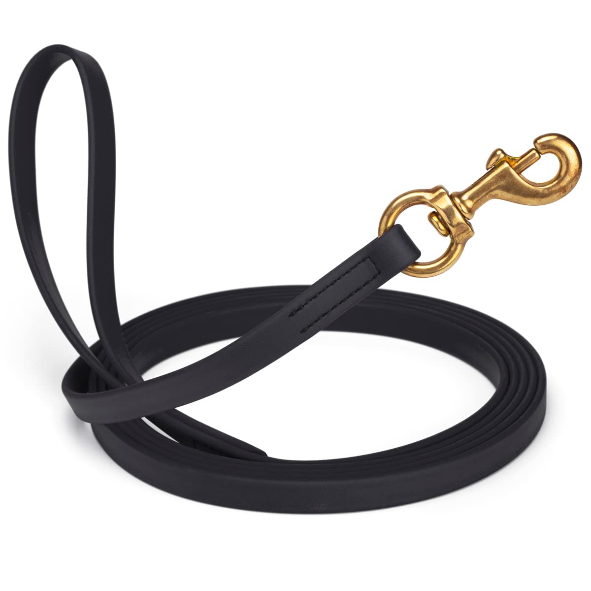 Viper Biothane K9 Working Dog Leash Waterproof Lead for Tracking Training Schutzhund Odor-Proof Long Line with Solid Brass Snap for Puppy Medium and Large Dogs 6ft, Black