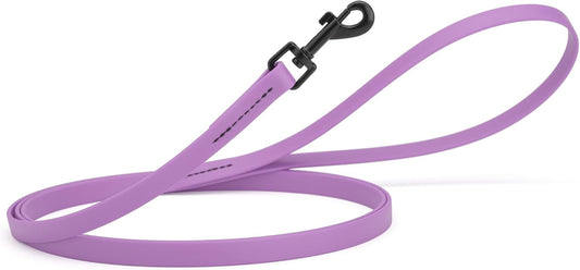 Dogline Biothane Waterproof Dog Leash Strong Coated Nylon Webbing with Black Hardware Odor-Proof Easy to Clean High Performance for Small or Large Dogs Made in USA 4 or 6 ft Lead, Amethyst Purple