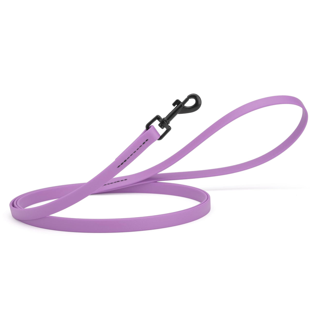 Dogline Biothane Waterproof Dog Leash Strong Coated Nylon Webbing with Black Hardware Odor-Proof Easy to Clean High Performance for Small or Large Dogs Made in USA 4 or 6 ft Lead, Amethyst Purple