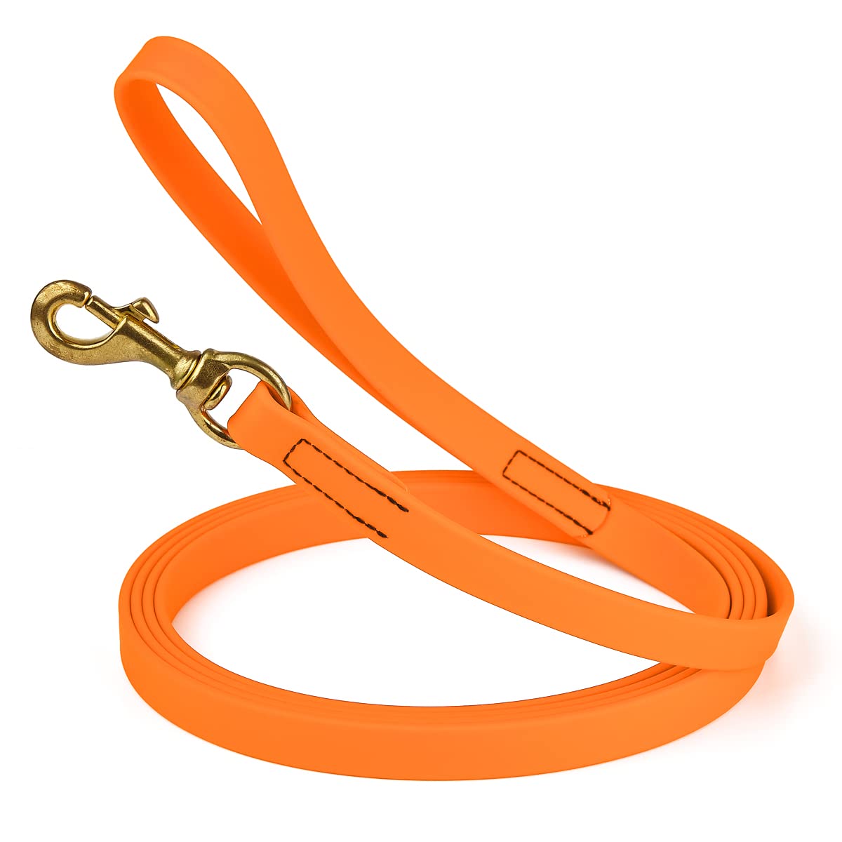 Viper Biothane K9 Working Dog Leash Waterproof Lead for Tracking Training Schutzhund Odor-Proof Long Line with Solid Brass Snap for Puppy Medium and Large Dogs 6ft, Black