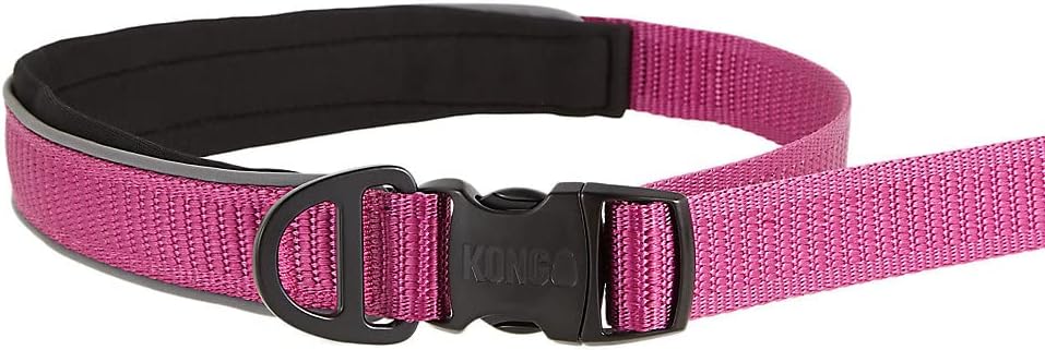 KONG Reflective Shock Absorbing Hands-Free Bungee Dog Leash 6' (Pink)