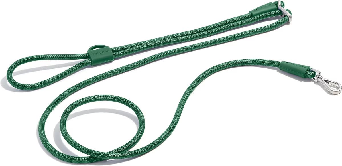 Wild One Hands-Free Adjustable Rope Dog Leash, Standard: 4' to 8.5' Long, .5" Wide, Adjustable for Crossbody, Waist & Handheld, Tan