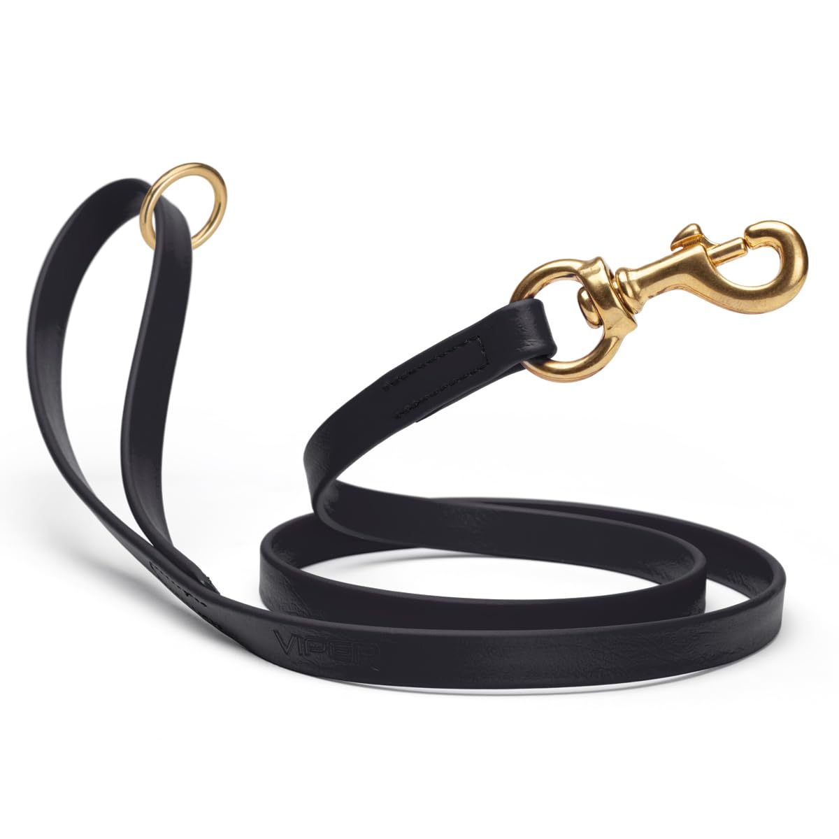 Viper Biothane K9 Working Dog Leash Waterproof Lead for Tracking Training Schutzhund Odor-Proof Long Line with Solid Brass Snap for Puppy Medium and Large Dogs 6ft, Black