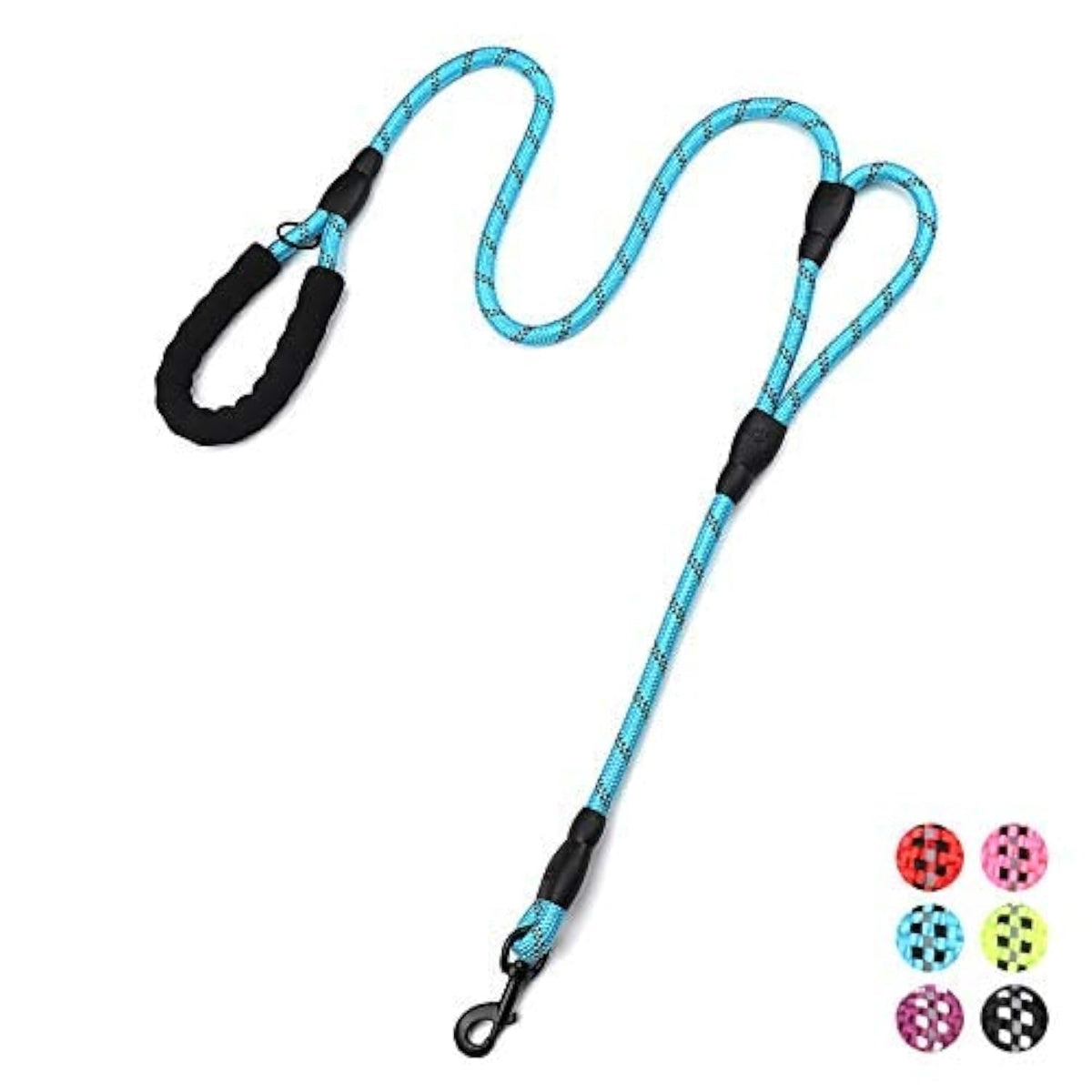 Plutus Pet Rope Dog Leash with Double Handles, 6 FT Long, Reflective
