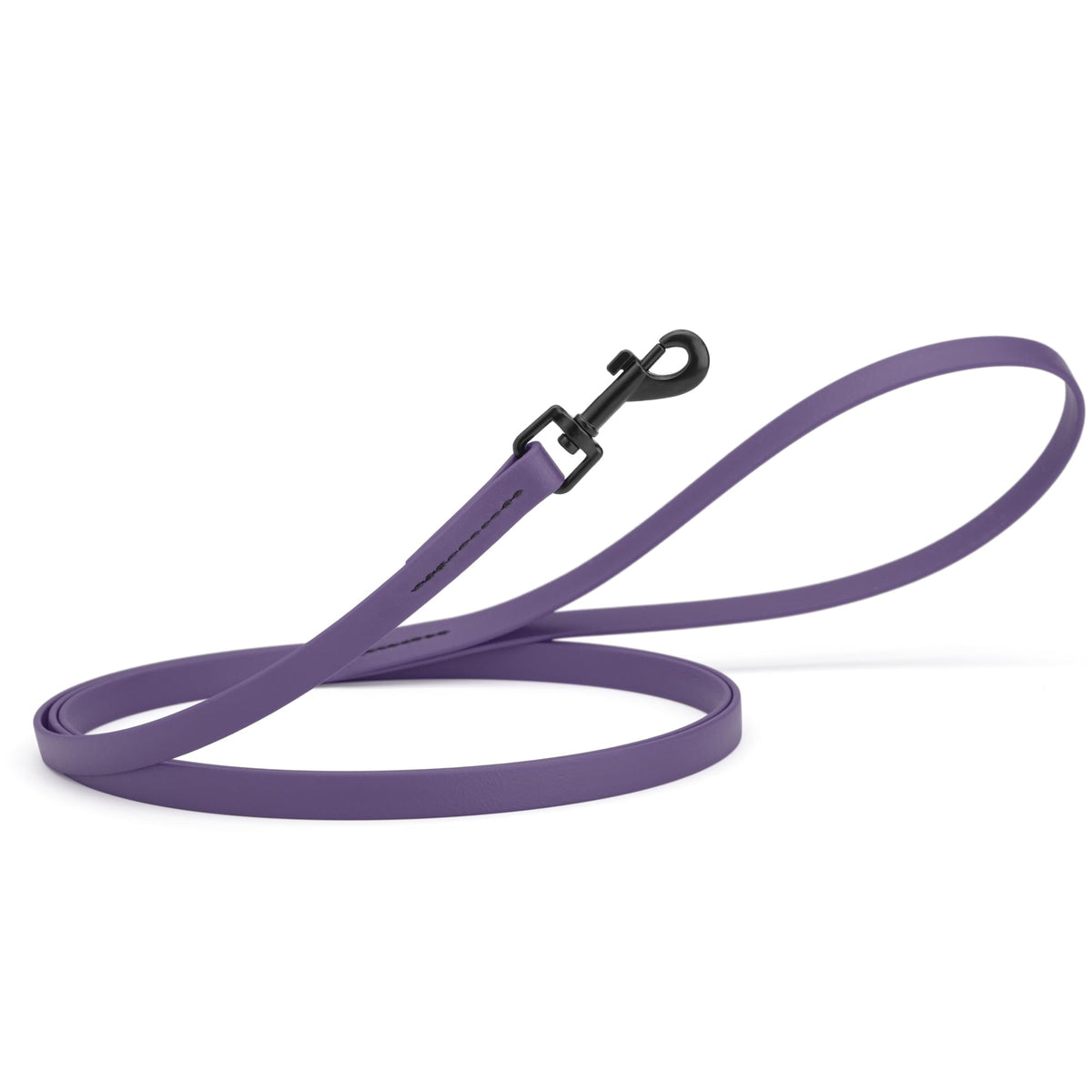 Dogline Biothane Waterproof Dog Leash Strong Coated Nylon Webbing with Black Hardware Odor-Proof Easy to Clean High Performance for Small or Large Dogs Made in USA 4 or 6 ft Lead, Amethyst Purple