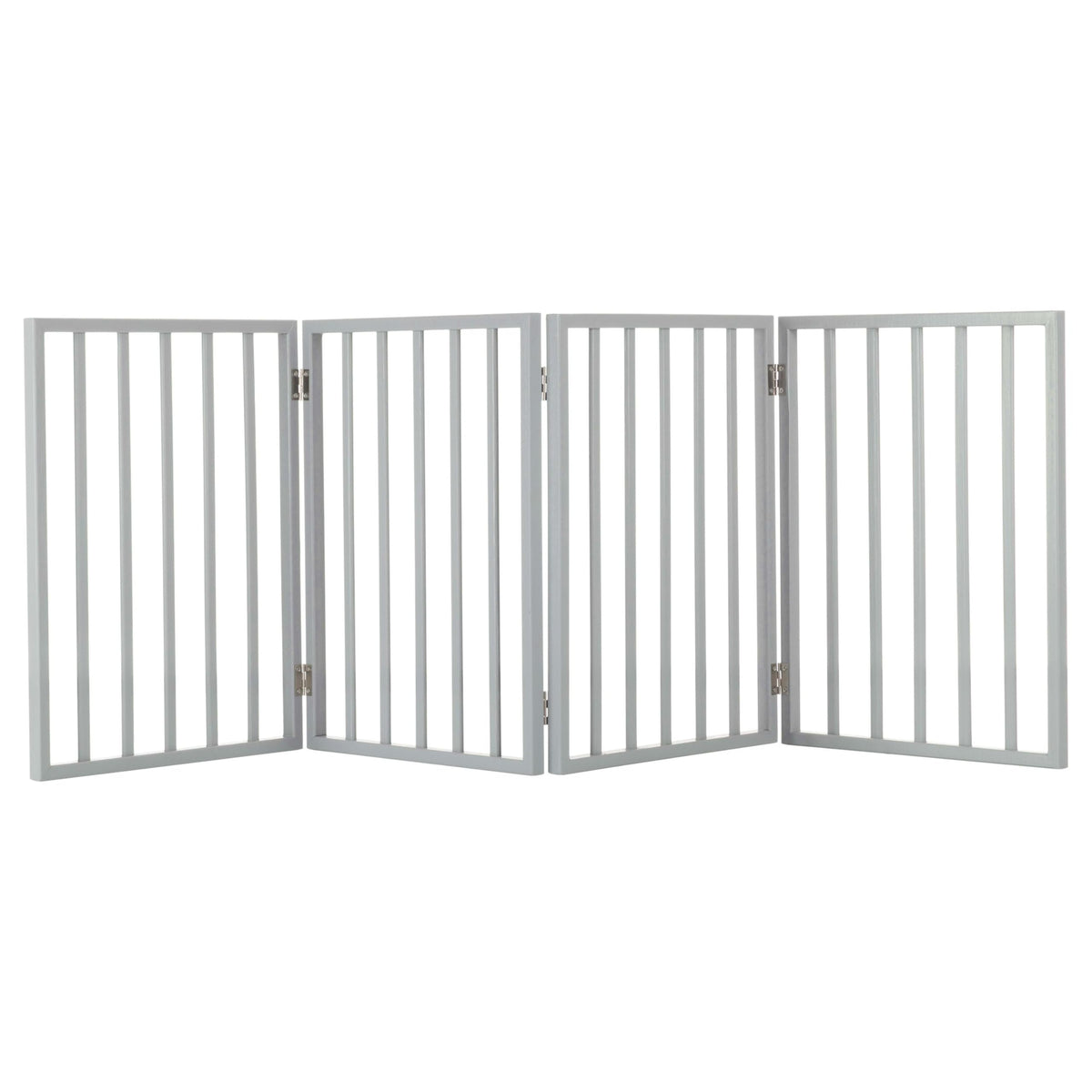 PETMAKER Pet Gate, 3 Panel Freestanding Dog Gate Indoor, Brown, 54”x23.75”