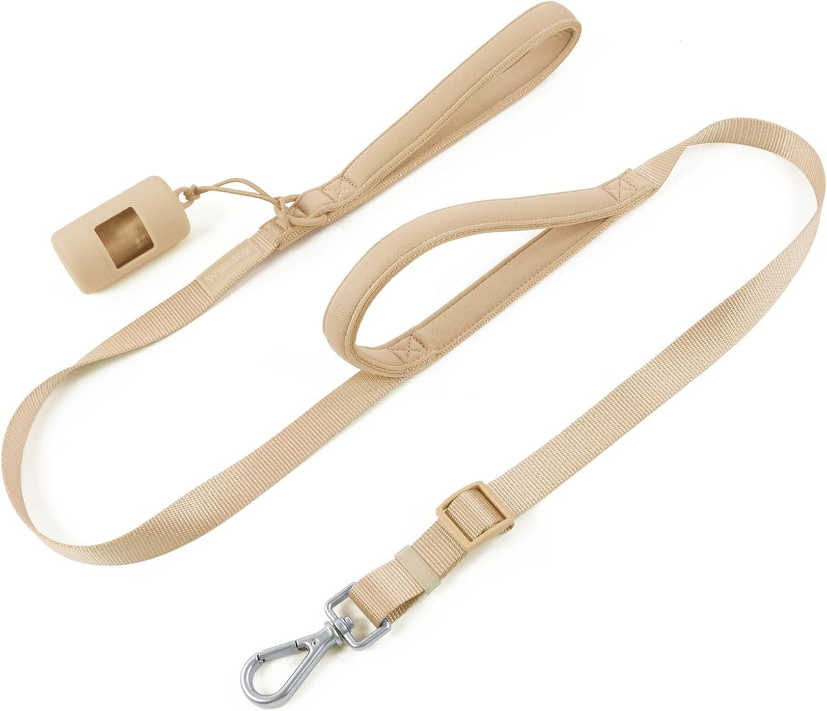 Wisedog Two Handles Dog Leash, Sand Color, S 0.8" x 4.2-5 ft