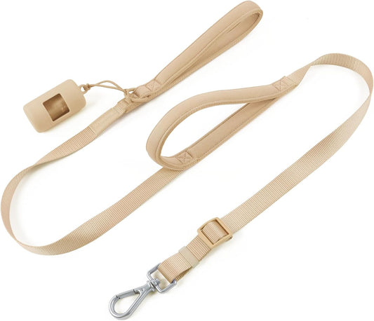 Wisedog Two Handles Dog Leash, Sand Color, S 0.8" x 4.2-5 ft