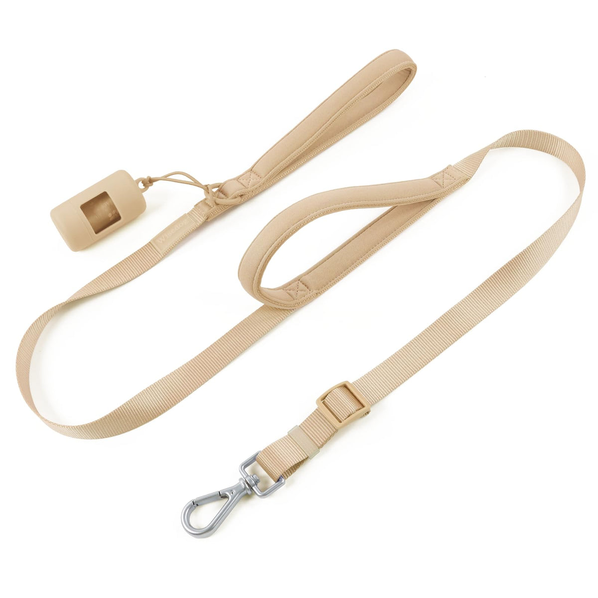 Wisedog Two Handles Dog Leash, Sand Color, S 0.8" x 4.2-5 ft