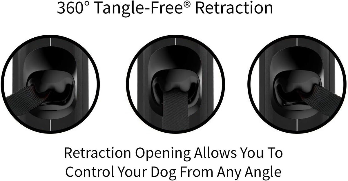 TUG Original Retractable Dog Leash, 16 ft (Medium, Black/Grey)