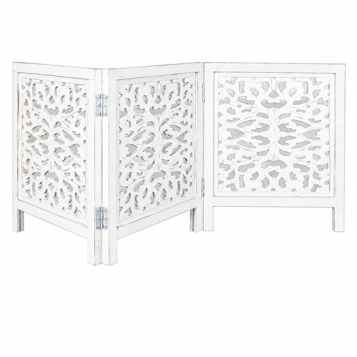Free Standing Dog gate, Foldable Wooden Pet Gate Indoor 20W x 24H