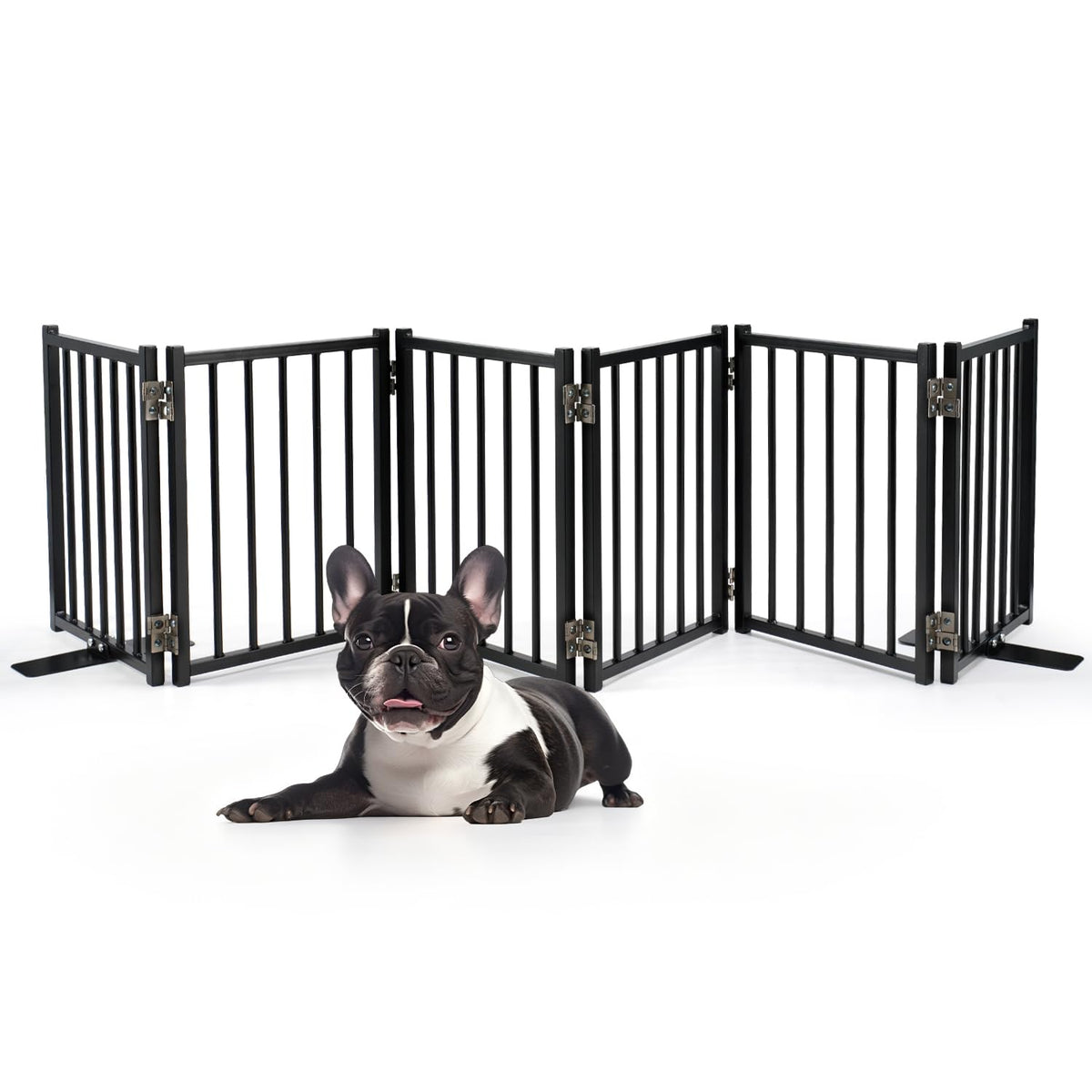 Free Standing Small Dog Gate Indoor, Short Foldable Dog Gate for Stairs