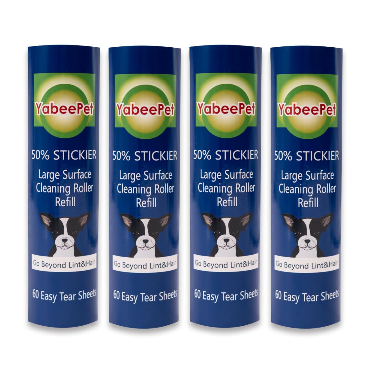 8 inch Large Surface Roller Refill for Scotch-Brite 50% Stickier Lint Roller, Works Great On Pet Hair (60 Sheets per Roll, 6 Pack)