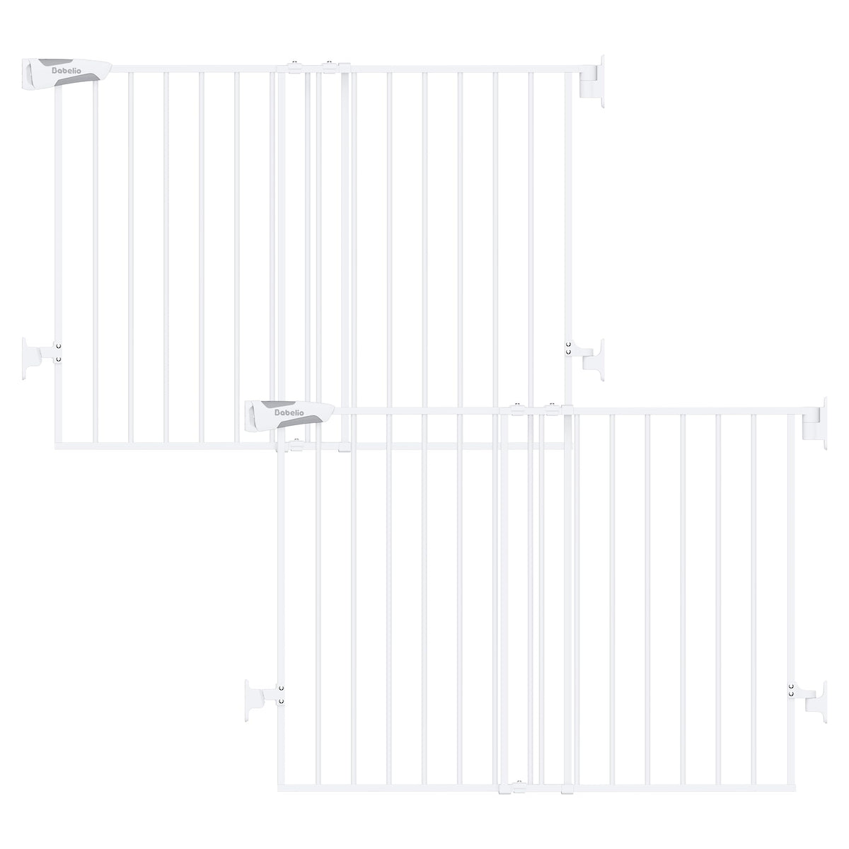Babelio 34" Extra Tall No Bottom Bar Baby Gate, 26-43", Brown Wood Pattern