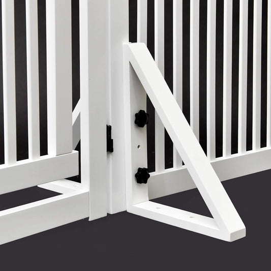 WELLAND Triangle Support Feet Set of 2 for 360 Degree Configurable Gate Collection, Solid Pine Wood, Easy to Install, 2 Pairs of Safety Fence Feet for Freestanding Pet Gates, White (Only Feet)