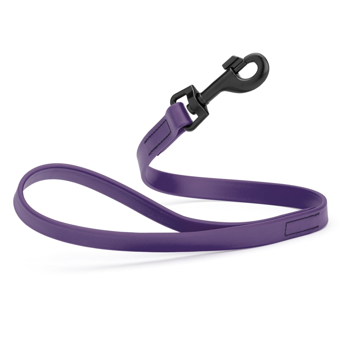 Dogline Biothane Waterproof Dog Leash Strong Coated Nylon Webbing with Black Hardware Odor-Proof Easy to Clean High Performance for Small or Large Dogs Made in USA 4 or 6 ft Lead, Amethyst Purple