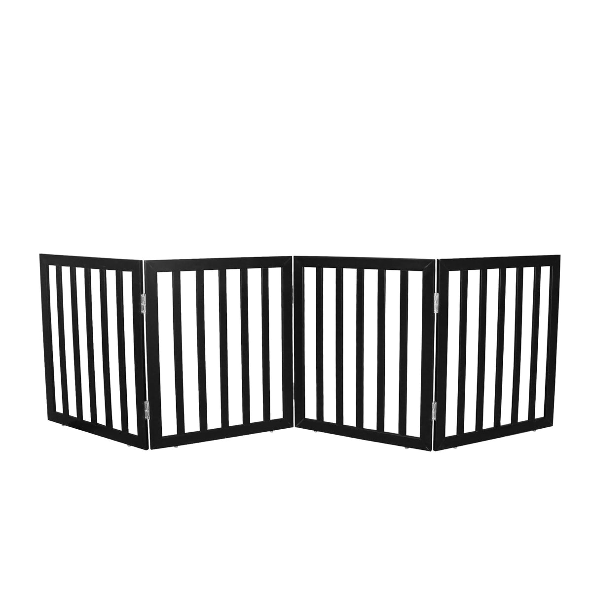 Dog Gate Indoor, Freestanding Dog Fence for The House, Doorways, Hallways,or Stairs,Pet Gate Foldable Wooden,Expandable 24" Height 3 Panels,Brown