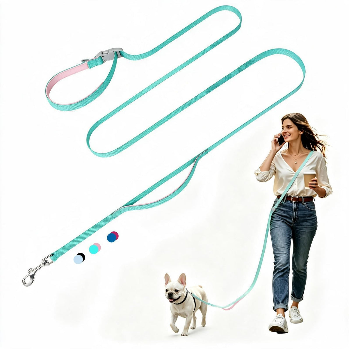 Hands Free Dog Leash, Crossbody Waist Dog Leash, Small Medium Dog Walking