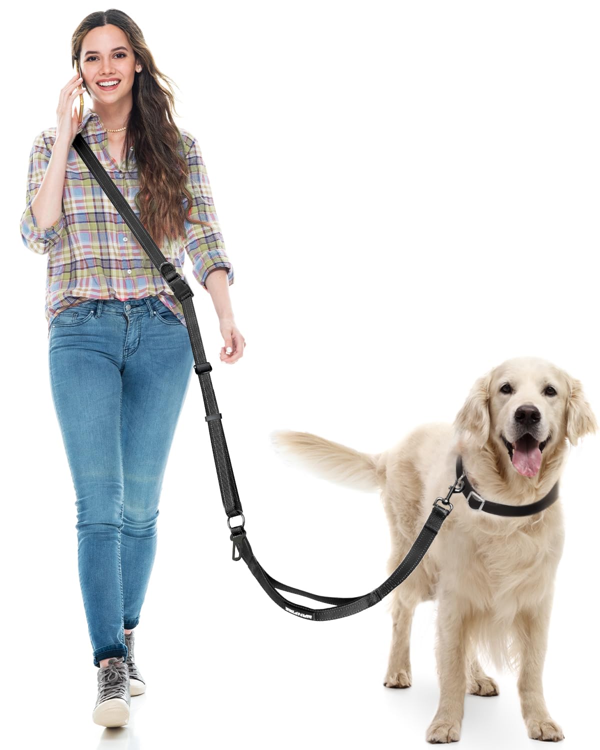 Hands Free Dog Leash, Multifunctional Crossbody Dog Leash