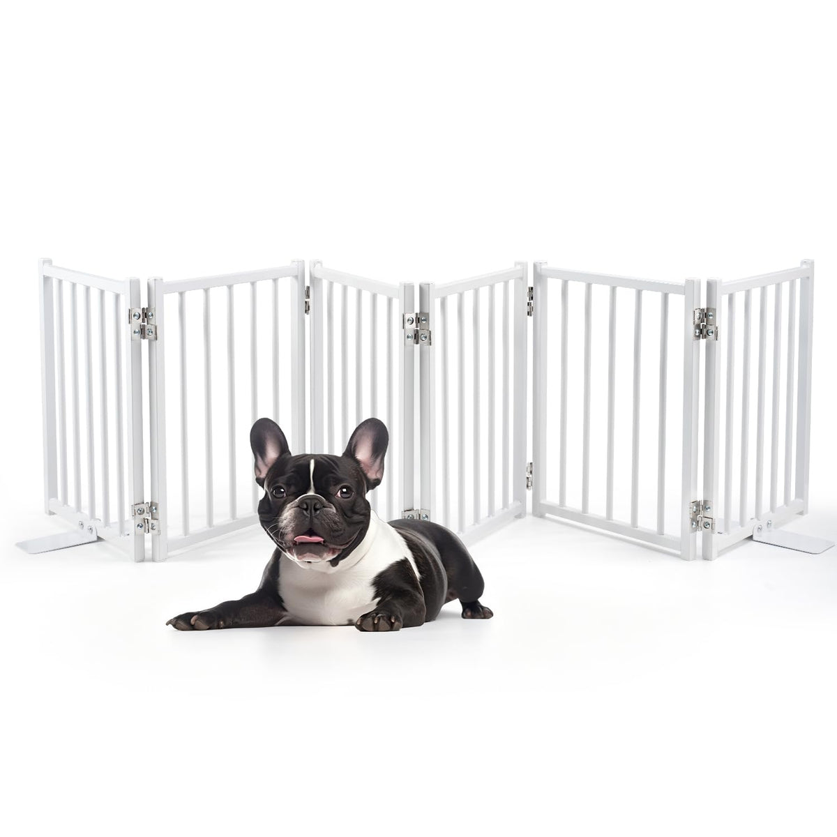Free Standing Small Dog Gate Indoor, Short Foldable Dog Gate for Stairs