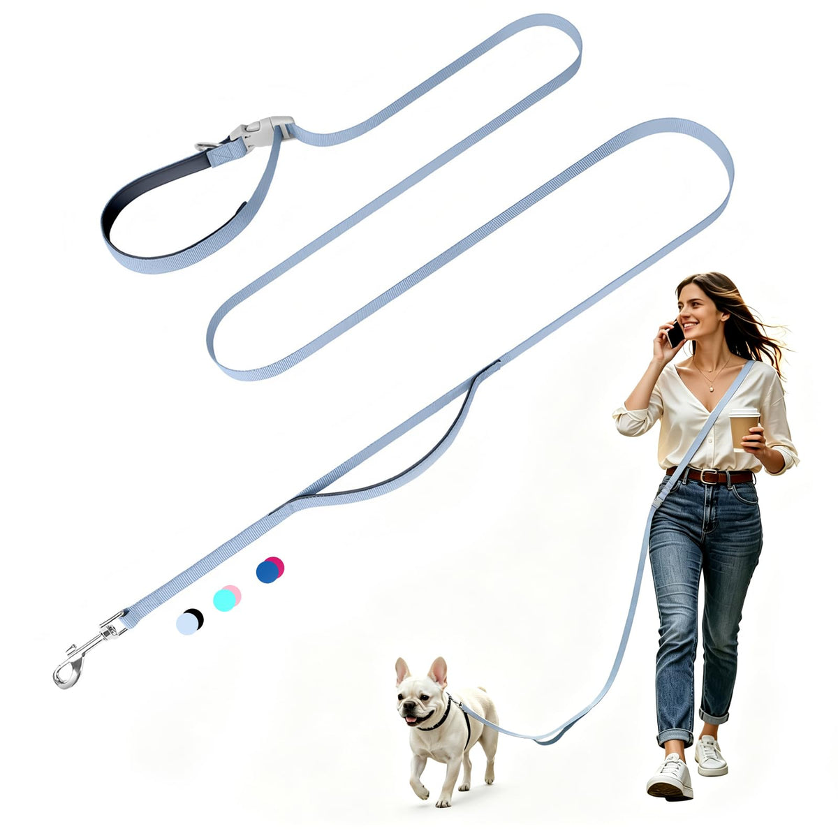 Hands Free Dog Leash, Crossbody Waist Dog Leash, Small Medium Dog Walking