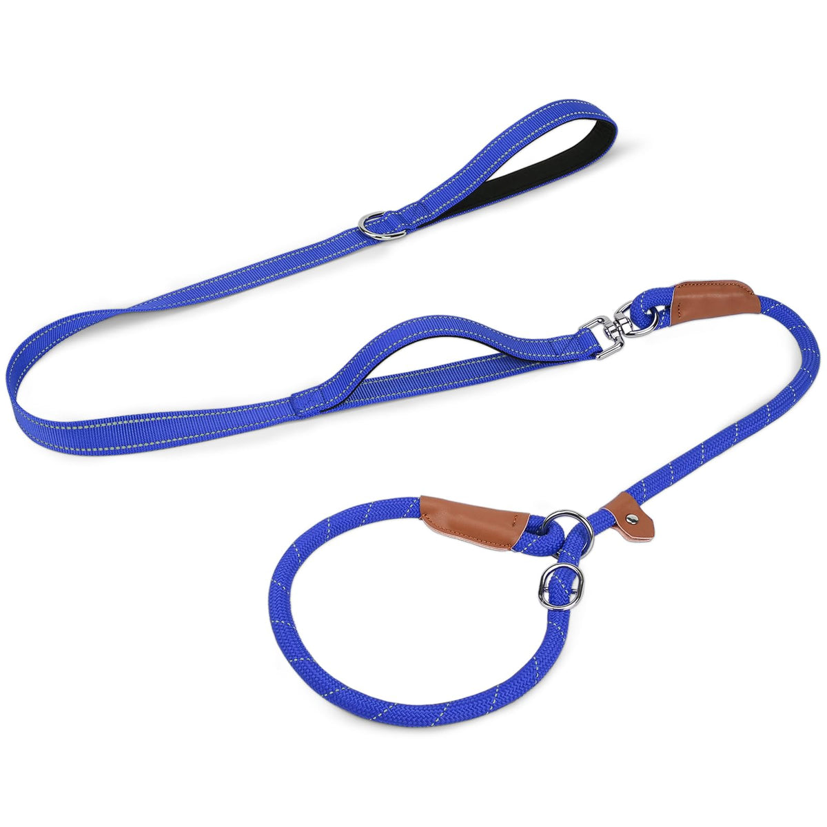 Joytale Slip Lead Dog Leash with Dual Handle, No Pull, Black, 6FT x 3/8"