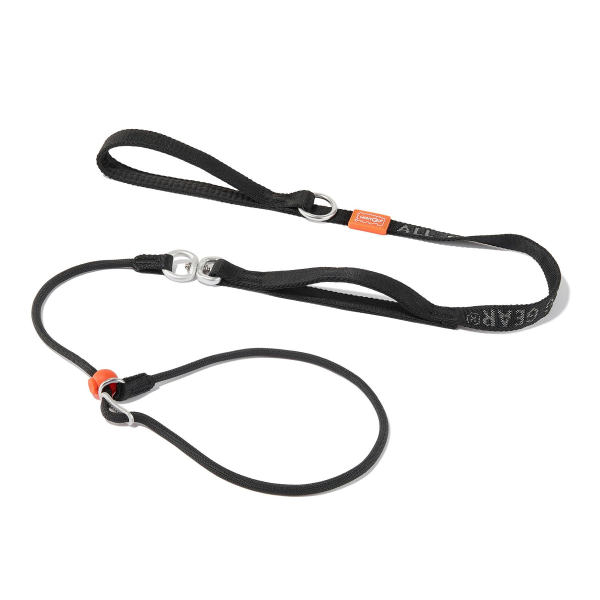 HowGo Slip Lead Dog Leash with 2 Spring-Loaded Stoppers (Black 5.0FT)
