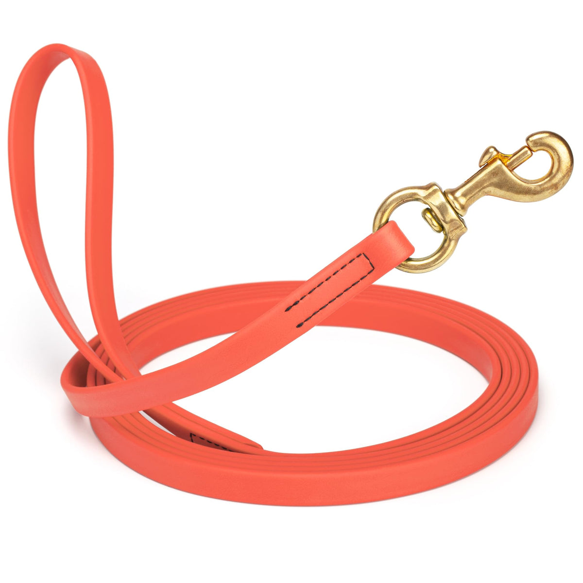 Viper Biothane K9 Working Dog Leash Waterproof Lead for Tracking Training Schutzhund Odor-Proof Long Line with Solid Brass Snap for Puppy Medium and Large Dogs 6ft, Black